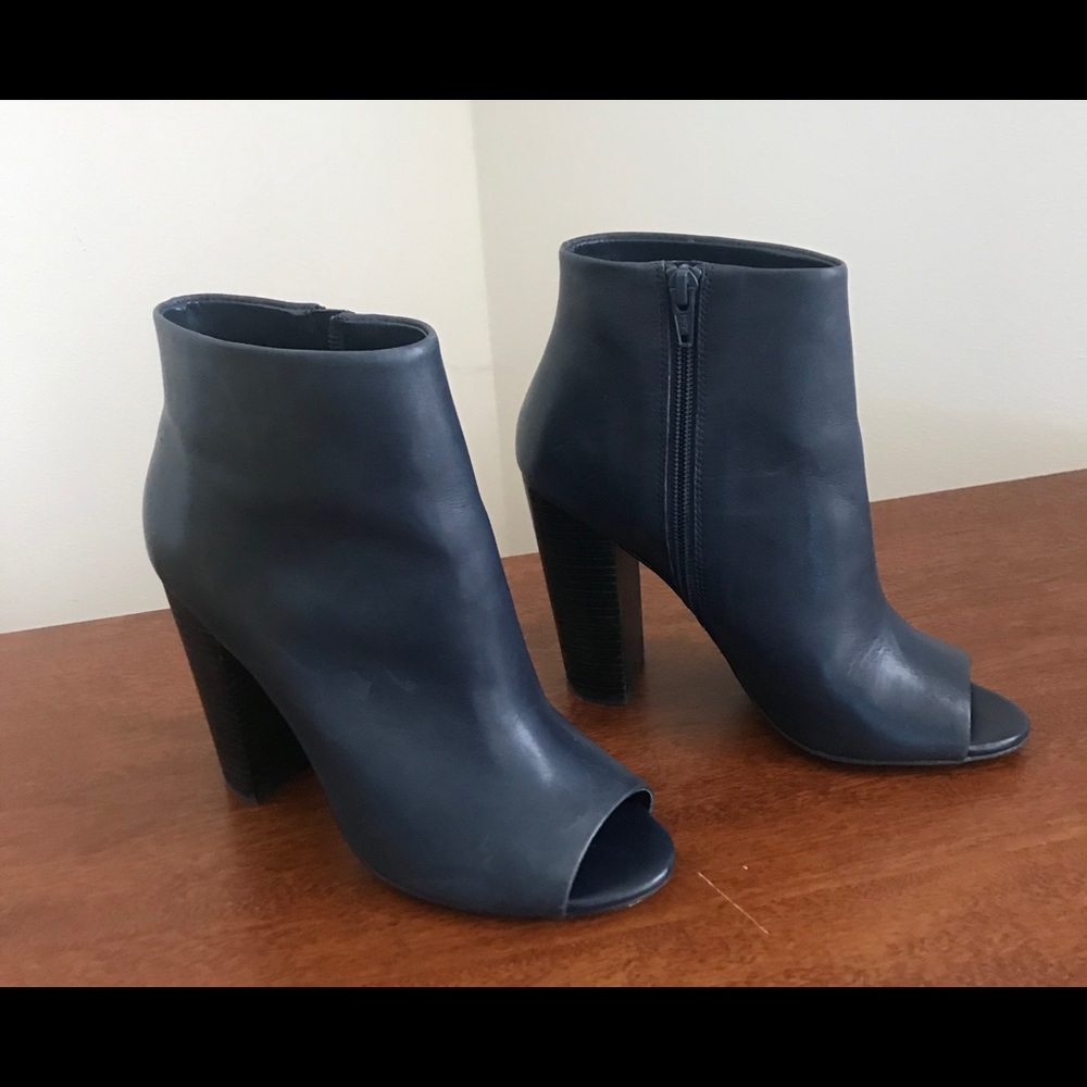 Aldo Leather Ankle Boot w/Open-Toe.